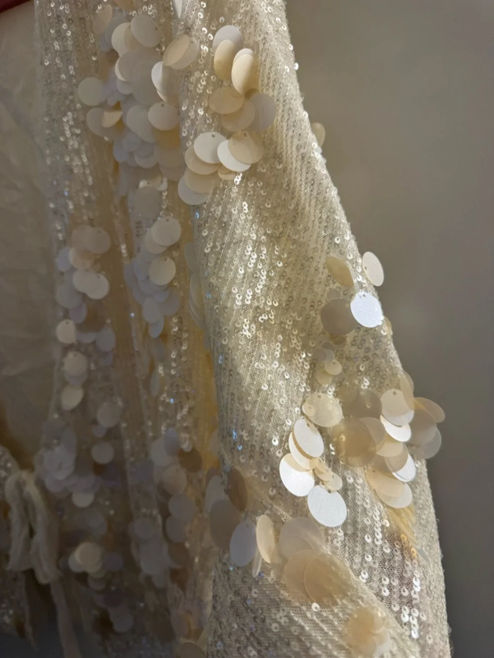 ZARA Cream Sequin & Disc Embellished Tie-Front Cardigan - Picture 3 of 5